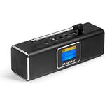 MusicMan 4663 DAB Bluetooth Soundstation BT-X29 mit intergriertem Akku und LCD Display (MP3 Player, Radio, MicroSD Kartenslot,USB Steckplatz) schwarz