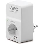 APC Surge Protector - PM1W-GR - Steckdosenadapter mit Überspannungsschutz (1 Stecker Schuko, für PC, TV u.a. - Farbe: weiß)