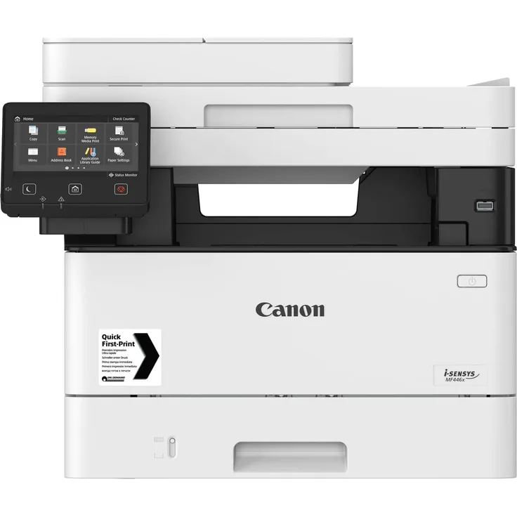 Canon i-SENSYS MF446x (3-in-1) Multifunktionsdrucker - (Laser) Mono, Druckgeschwindigkeit: 38 s/w, Auflösung: 600 x 600, USB, LAN, WLAN, AirPrint, Cloud Print (3514C006)