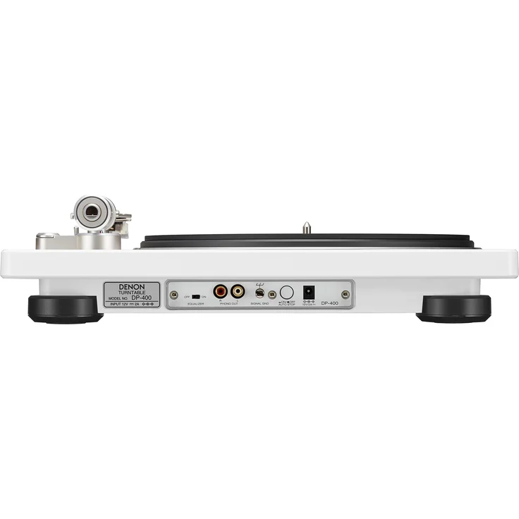 Denon DP400BKEM Plattenspieler (Riemenantrieb, Tonarmlift, eingebauter Vorverstärker, S-Tonarm) Weiß – Bild 4