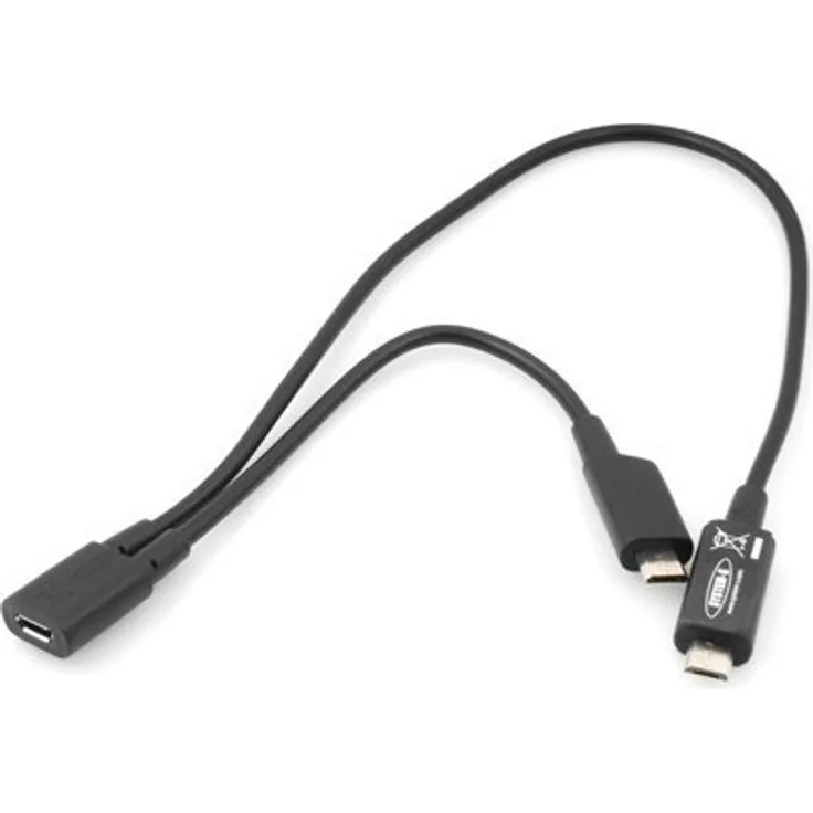 System-S USB Kabel Micro zu 2X Micro Splitter 12 + 24 cm