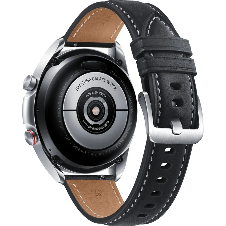 Samsung Galaxy Watch 3 Bluetooth Smartwatch GPS, Unisex, 41mm, Lederarmband, Mystic Silver Smartwatch – Bild 3