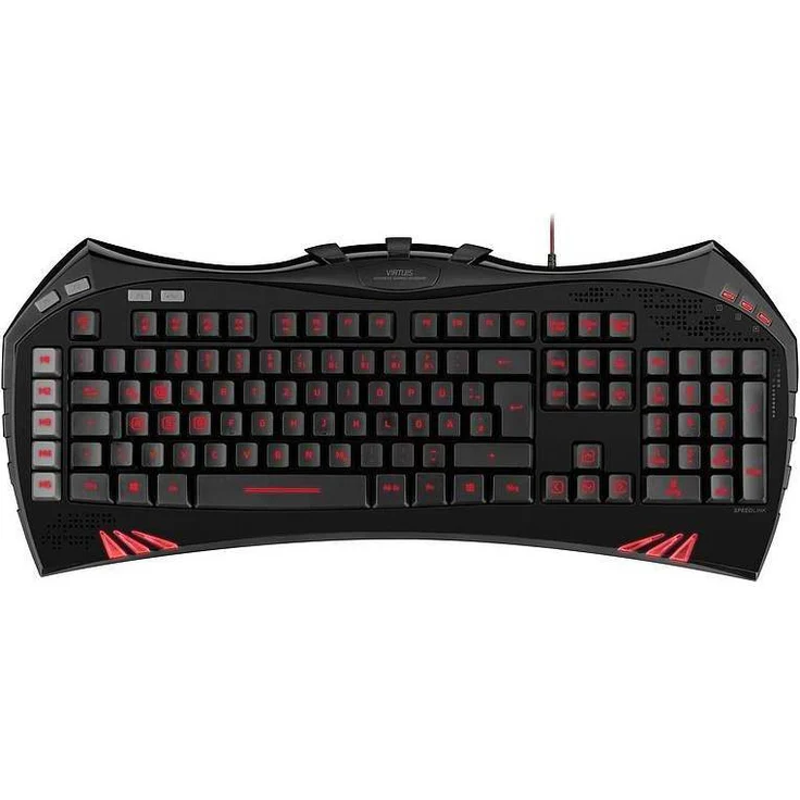 SPEEDLINK VIRTUIS Advanced Gaming - Tastatur - hintergrundbeleuchtet - USB - Schwarz (SL-6481-BK) Deutsch QWERTZ – Bild 1