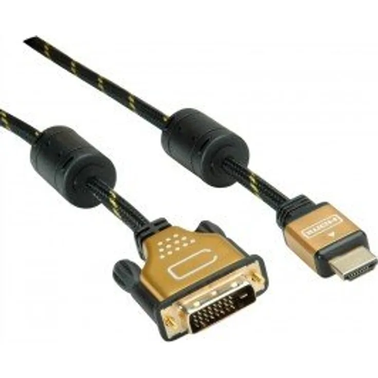 ROLINE 11.04.5890 - Videokabel-Adapter (1 m, HDMI, DVI, Male, Male, Gold)