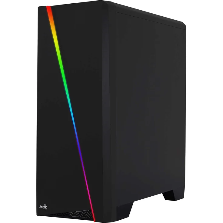 Aerocool CYLON, PC-Gehäuse ATX, Seitenwand, RGB-LED, 12cm Lüfter an der Rückseite, schwarz – Bild 2