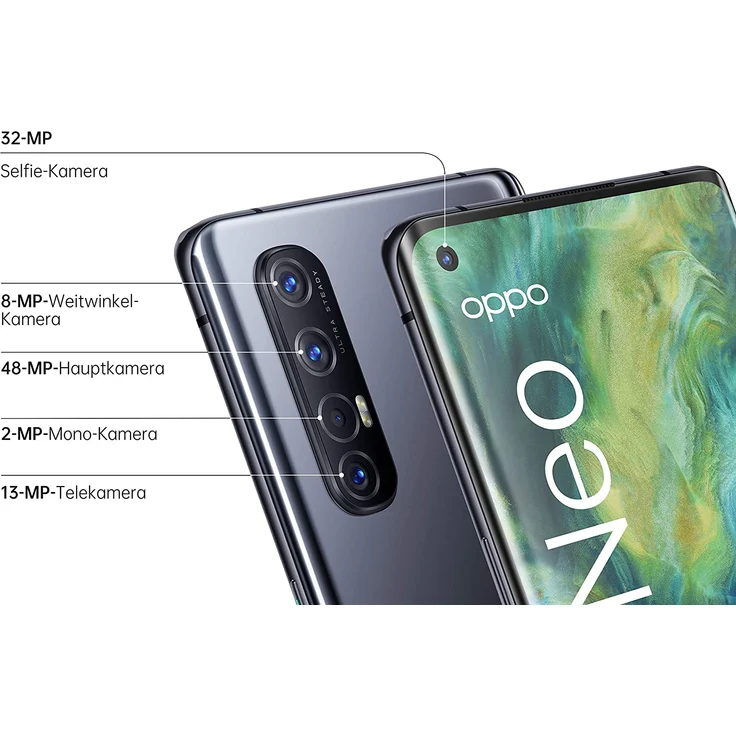 OPPO Find X2 Neo 5G Smartphone 16,5 cm (6,5 Zoll) AMOLED-Display, 256GB interner Speicher, 12GB RAM, ColorOS 7, Moonlight Black – Bild 4