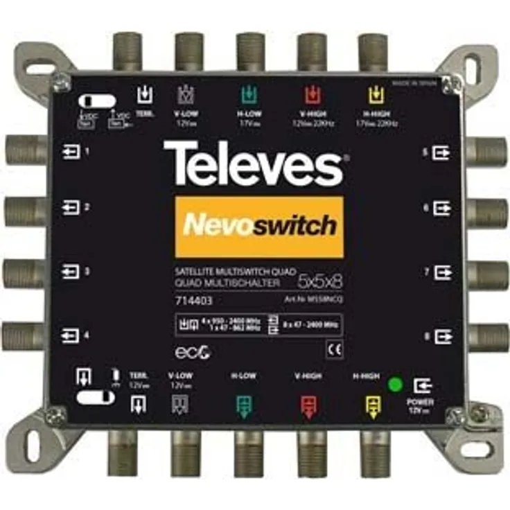 Televes MS58NCQ 5/8 Multisch. Nevo m.NT, Quadt.
