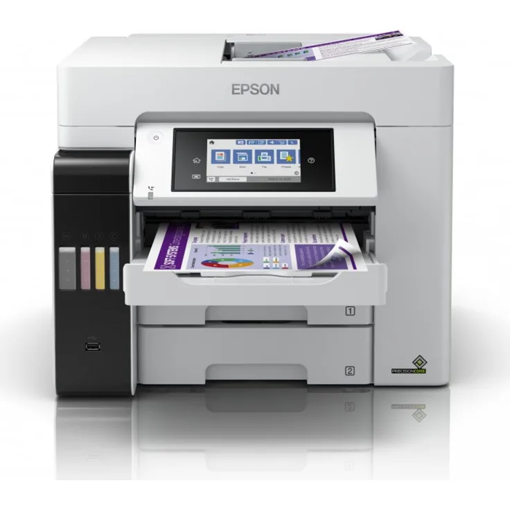Epson EcoTank ET-5880 4-in-1 Tintenstrahl-Multifunktionsgerät (Drucker, Scanner, Kopierer, Fax) Auflösung: 1200 x 4800, USB, LAN, WLAN, Mobile Print, AirPrint, Wi-Fi Direct, Cloud Print (C11CJ28401)