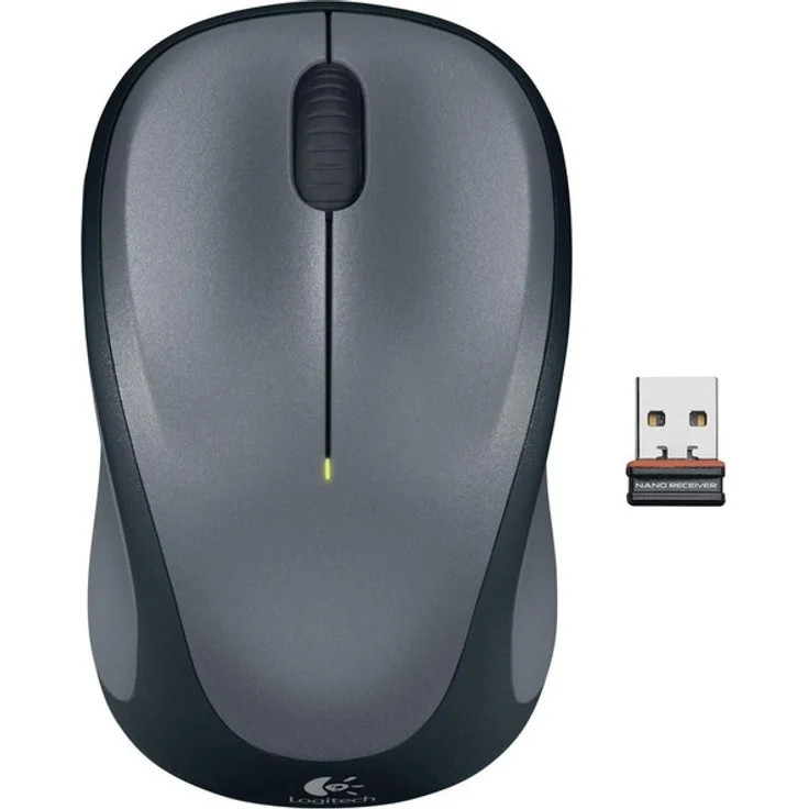 Logitech M235 Kabellose Maus, 2.4 GHz Verbindung via Unifying USB-Empfänger, 1000 DPI Sensor, 12-Monate Akkulaufzeit, PC-Mac - grau-schwarz – Bild 2