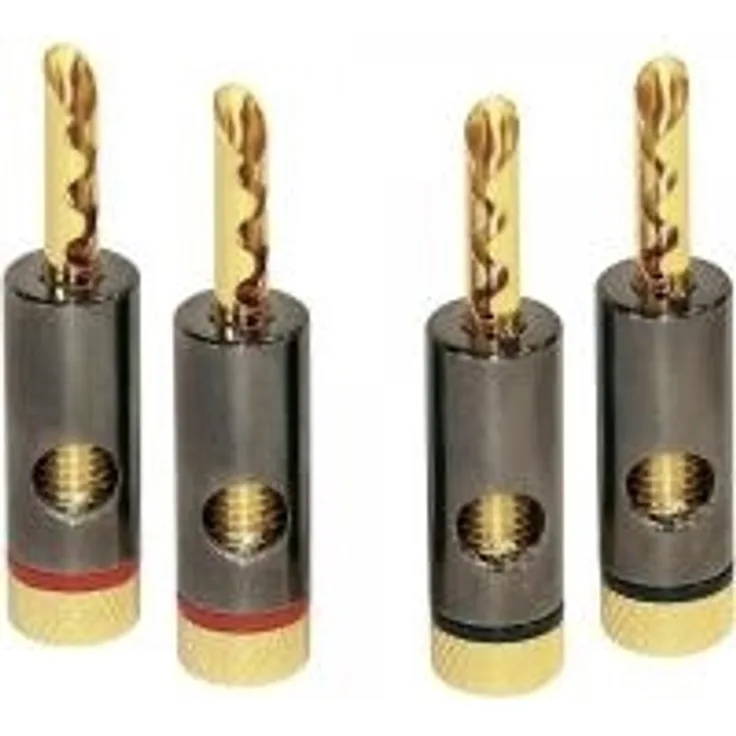 Dynavox 206436 Drahtverbinder Banana schwarz, gold, metallisch, rot (206436)