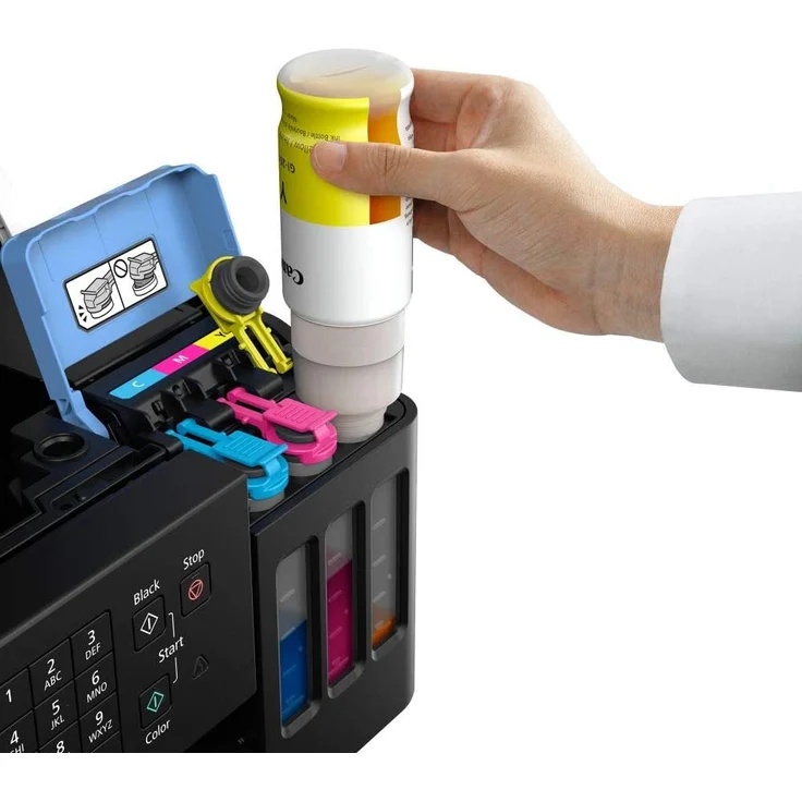 Canon PIXMA G7050 (4-in-1) Multifunktionsdrucker - (Tintenstrahl) Farbe, Druckgeschwindigkeit: 13 s/w, 6,8 Farbe, Auflösung: 4800 x 1200, USB, LAN, WLAN, Mobile Print (3114C006) – Bild 2
