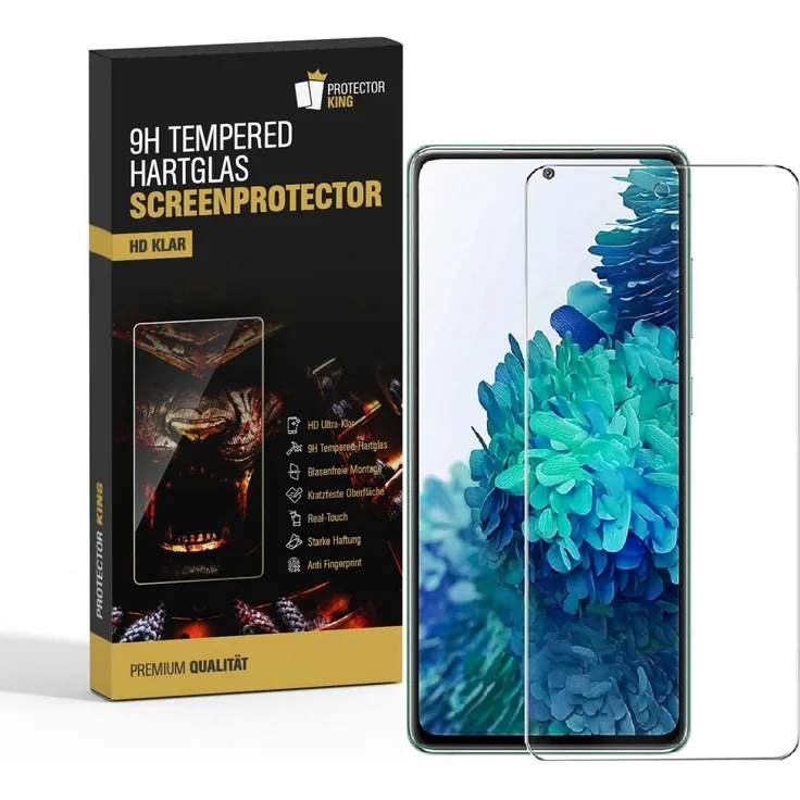 PROTECTORKING 1x 9H Hartglas, geeignet für Samsung Galaxy S20 FE Panzerfolie Displayschutzfolie HD KLAR Panzerglas Schutzglas