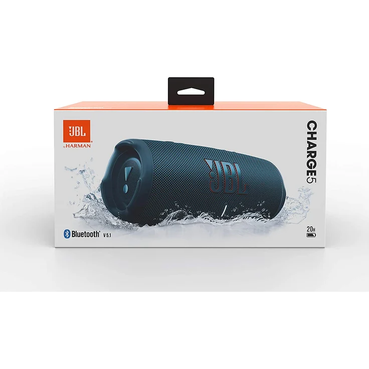 JBL Charge 5 Bluetooth-Lautsprecher mit 20 Stunden Akkulaufzeit, Powerbank, PartyBoost, wasserfest blau – Bild 8
