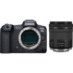 Canon EOS R5 Vollformat Systemkamera - Gehäuse (spiegellos, 45 MP, 8K-RAW-Video, 5-Achsen Bildstabilisator, 8 cm (3,2 Zoll) LCD II, WLAN, Bluetooth, USB 3.1, Dual Pixel CMOS AF II) schwarz inkl. RF 24-105mm f4-7,1 IS STM