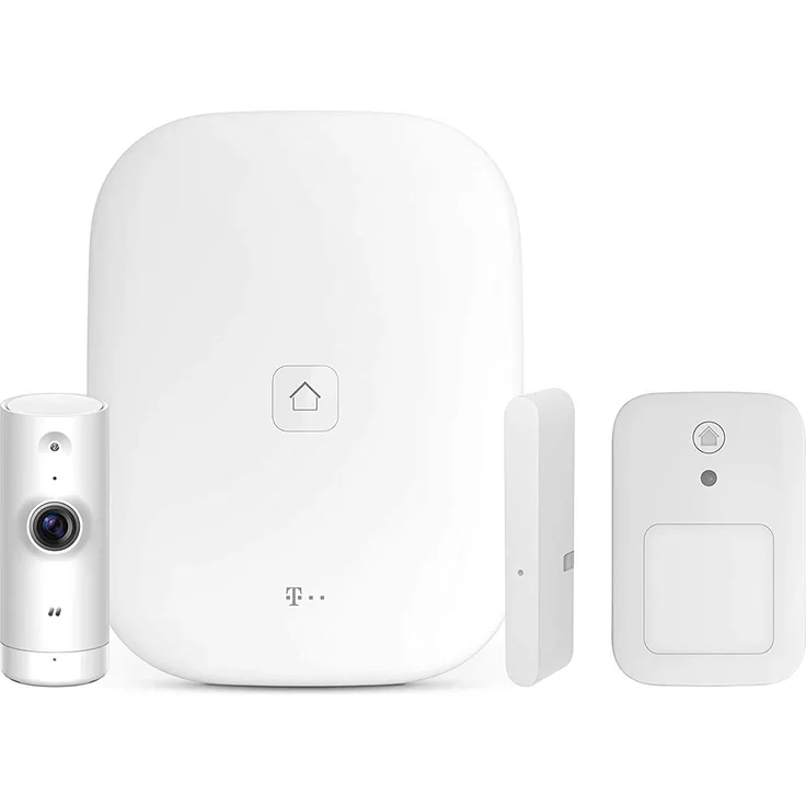 Telekom Magenta SmartHome Starter Set Zuhause im Blick - per Livestream immer im Blick, was dir lieb ist - inkl. Home Base, Innenkamera, Bewegungsmelder, Tür-/Fensterkontakt (4-tlg.)
