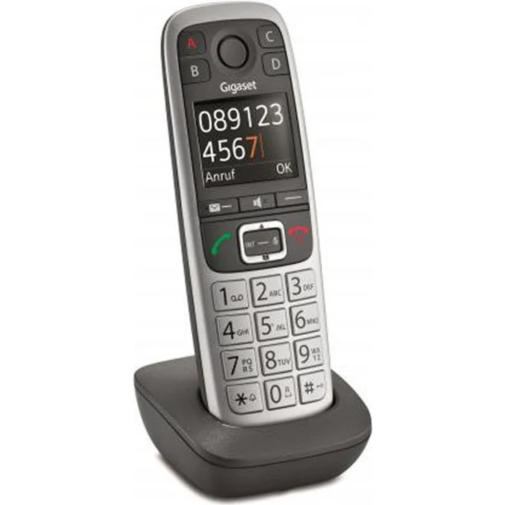 Gigaset E560HX Universal-Mobilteil - IP-Telefon (zum Anschluss an Ihre Basisstation oder Router, mit großen Tasten und 4 extra SOS-Notruf Tasten) platin – Bild 3