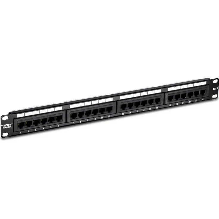 TRENDnet 24-Port Kat6 Ungeschirmtes Patchpanel, Kompatibel mit Kat 3-4-5-5e-6 Kabel, TC-P24C6