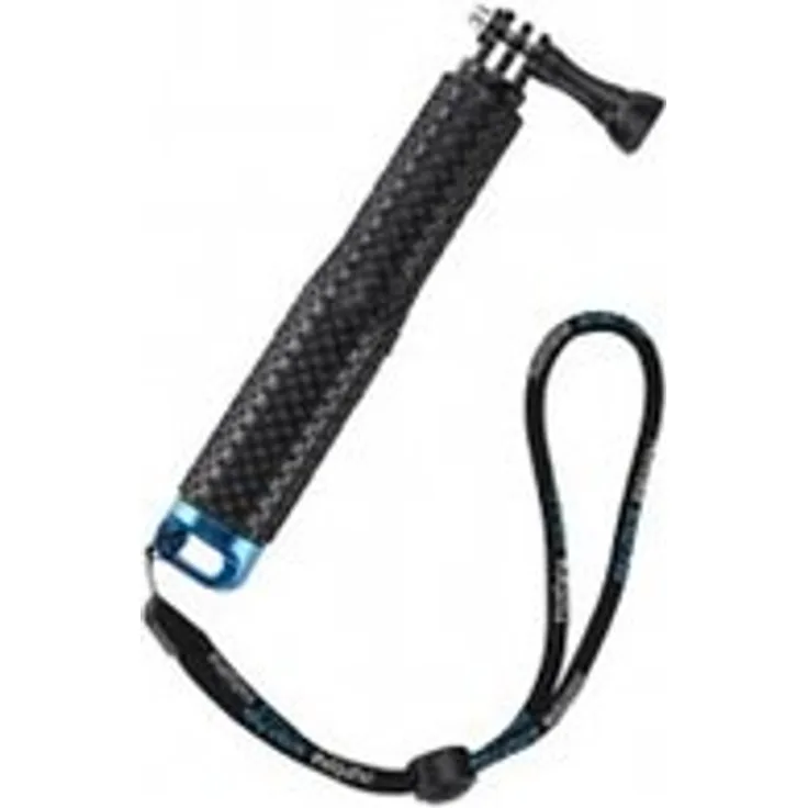 Mantona 21283 Teleskop Haltestange (L 50 cm für GoPro Adaptersysteme, für GoPro Hero 6 5 4 3+ 3 2 1, Session und andere kompatible Action Cams, ausziehbar von 18-50 cm) schwarz-blau