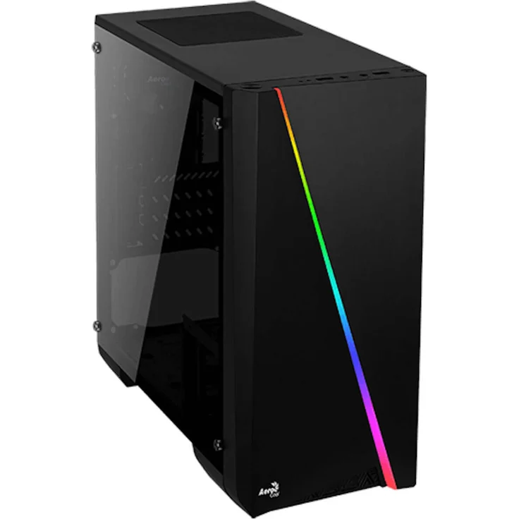 Aerocool CYLONMINI, MicroATX PC Box, RGB 13, Fenster, 8 cm Lüfter, Schwarz – Bild 4