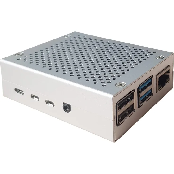 Aluminium Gehäuse für Raspberry Pi 4 Modell B, silber