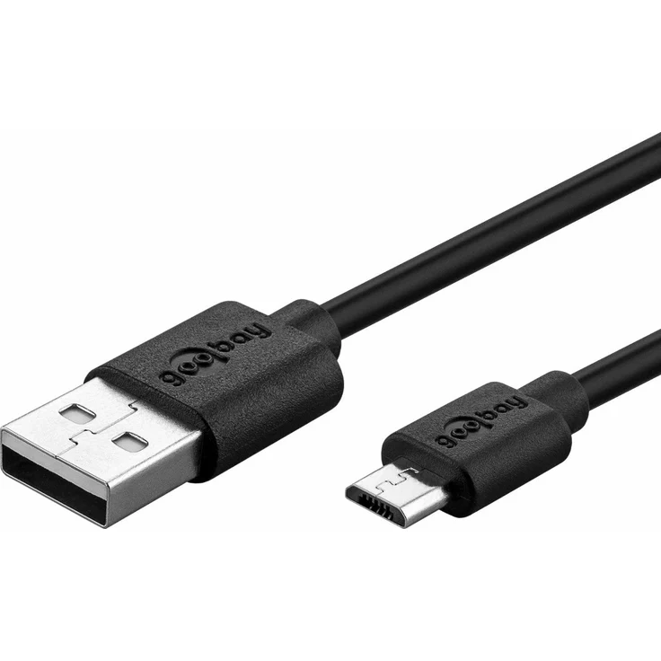 Wentronic Goobay - USB-Kabel - Micro-USB Type B (S) bis USB (S) - 3 A - 1,0m - Schwarz (72227) – Bild 1