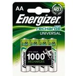 Energizer AA Akkus, Recharge Universal Akku, 4 wiederaufladbare Batterien AA