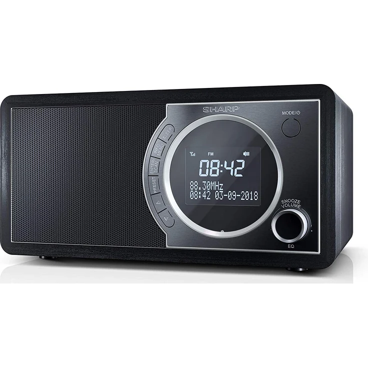 SHARP DR-450 (BK) DAB, DAB+ Digitalradio, Bluetooth, FM Radio, Alarm--Schlaf und Snooze-Funktion, Holzoptik, Schwarz – Bild 3