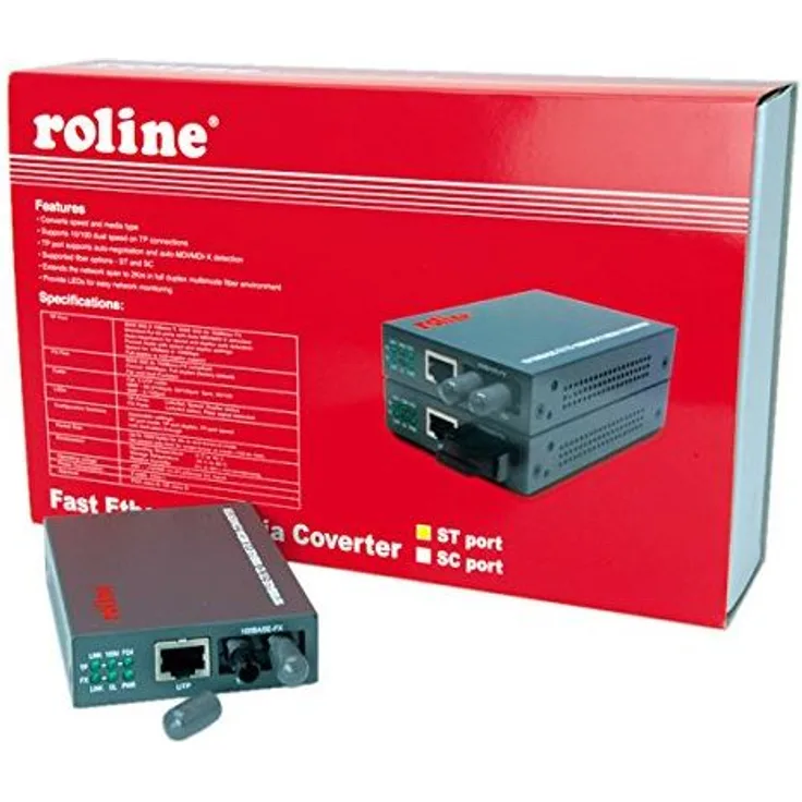 ROLINE Fast Ethernet Konverter RJ45-ST
