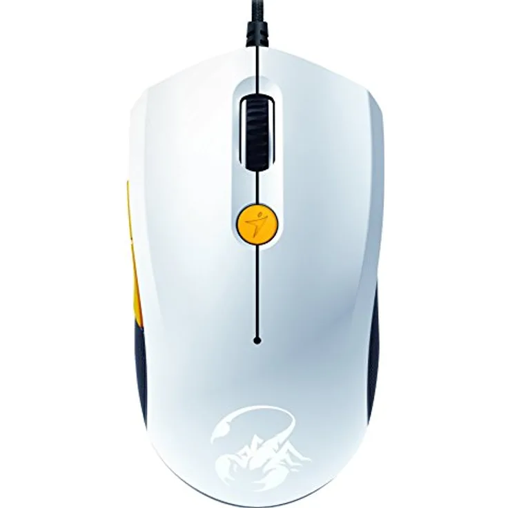 Genius Scorpion M6-600 Maus USB Optisch 5000 DPI rechts - Mäuse (rechts, Optisch, USB, 5000 DPI, Weiß, Gelb)
