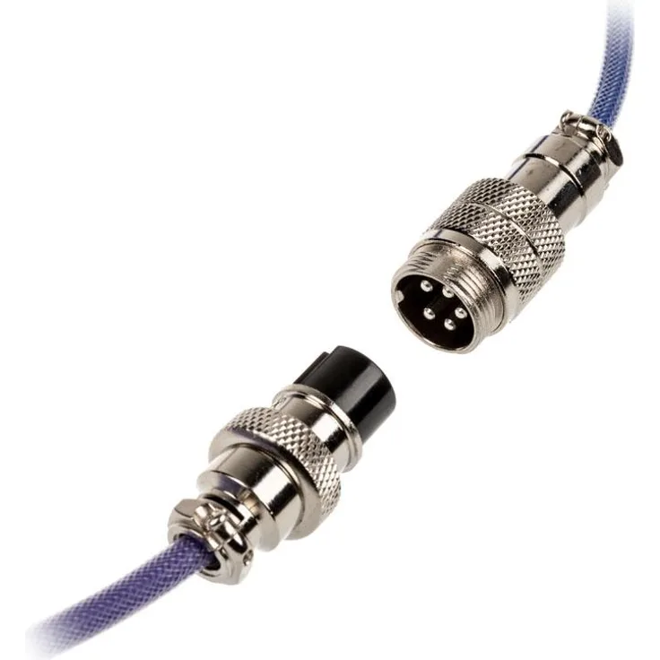 Ducky Premicord Horizon Spiralkabel, USB Typ C auf Typ A, 1,8m - blau-gelb