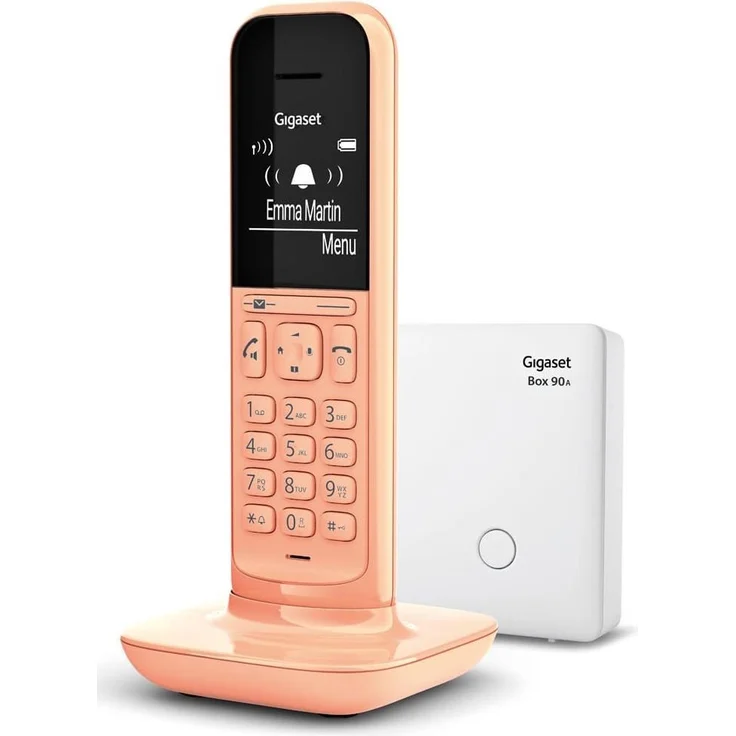 Gigaset CL390A schnurloses Design-Telefon mit Anrufbeantworter, DECT Telefon mit Freisprechfunktion, großem Grafik Display, leicht zu bedienen mit intuitiver Menüführung, Cantaloupe, Analog-Telefon, orange – Bild 11