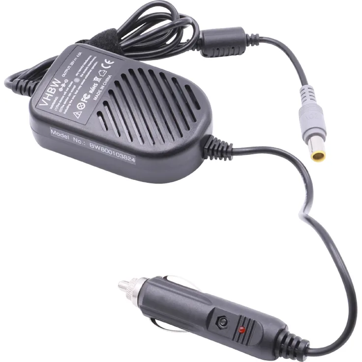vhbw KFZ-LADEKABEL AUTOLADEKABEL 12V passend für IBM Ideapad Y510, Y710, U110 etc. ersetzt 41N8460, 40Y7700, 92P1211, 92P1153, 92P1159, 92P1160 etc.