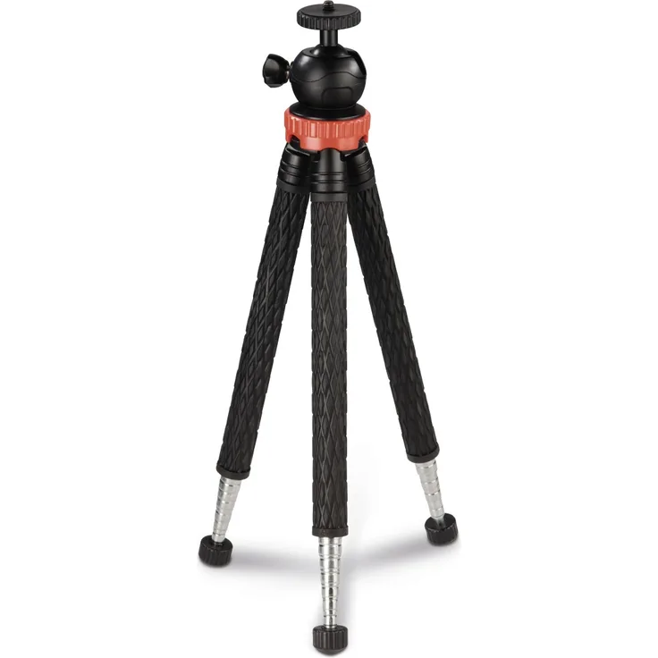 00004620 Stativ ''Traveller Pro'' für Smartphone, GoPro, Fotokameras 105-Ball (Schwarz, Rot) (Versandkostenfrei)