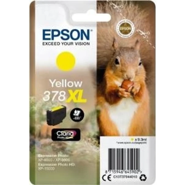 Epson Original 378XL Tinte Eichhörnchen, XP-8500 XP-8600 XP-8605 XP-15000 (gelb) – Bild 1