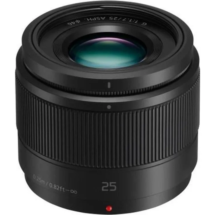 Panasonic H-H025E LUMIX G Festbrennweiten 25 mm F1.7 ASPH. Objektiv (Bildwinkel 47°, Filtergröße 46 mm, Naheinstellgrenze 0,25 m) schwarz