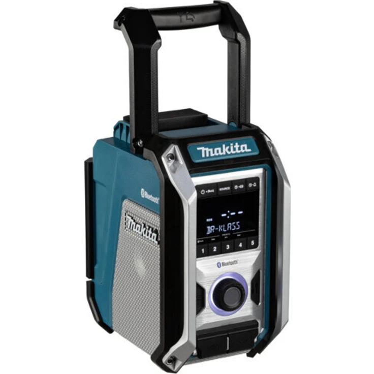 Makita DMR114 12 bis 18 V Li-Ion Baustellenradio mit Bluetooth, LCD-Display, Wecker, geeignet für Outdoor, spritzwassergeschützt, blau – Bild 5