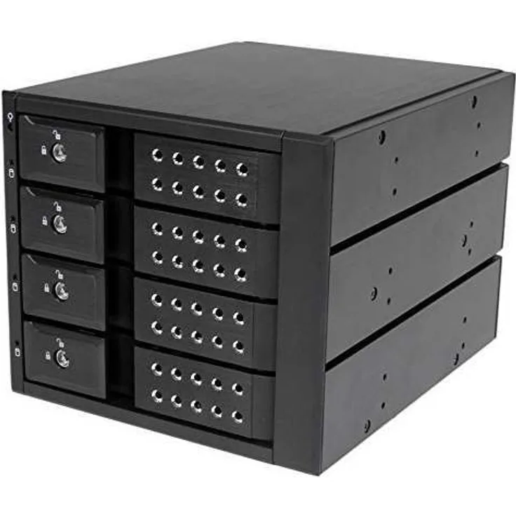 StarTech.com 4-fach 3,5 trägerloser SATA Festplatten Aluminium Wechselrahmen / Backplane (HSB4SATSASBA)