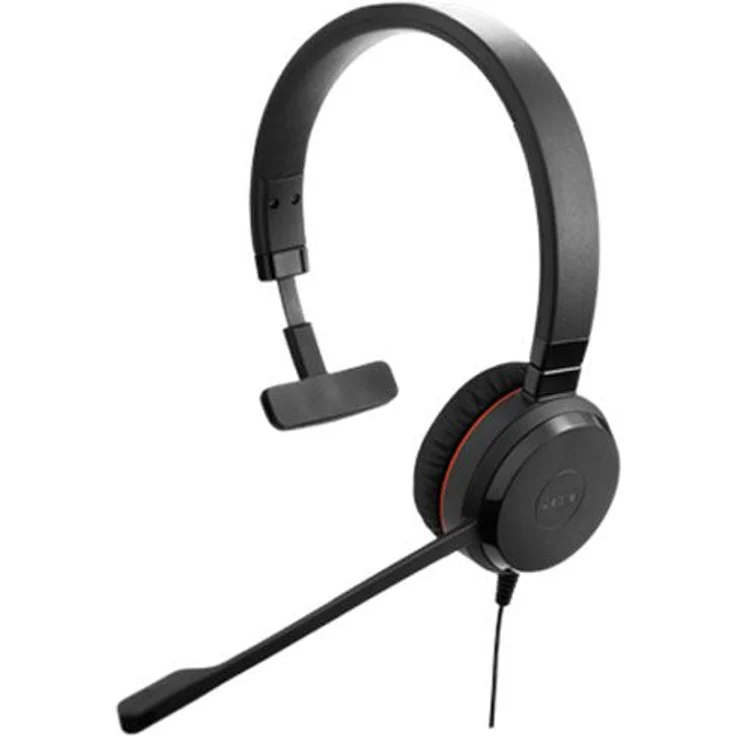 Jabra Evolve 30 MS Mono Headset Unified Communications Kopfhörer für VoIP Softphone mit passivem Noise-Cancelling USB-Kabel mit Anrufsteuerung Schwarz – Bild 1