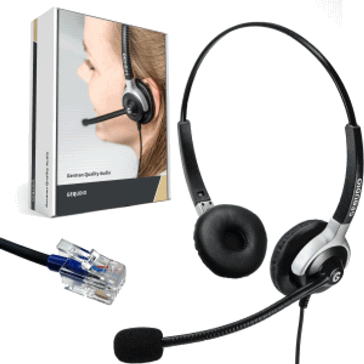 Gequdio Headset 2-Ohr kompatibel für Cisco Telefone Anschlusskabel ink