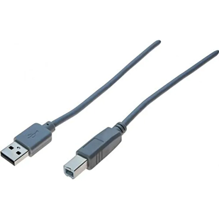 USB 2.0 Kabel, USB St. A / USB St. B, grau, 3.0 m (532513)