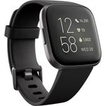 Fitbit Versa 2 Smartwatch Unisex, Einheitsgröße, Aluminiumgehäuse, Schwarz/Carbon