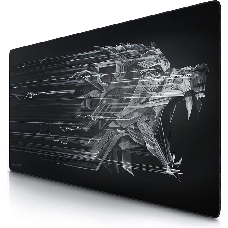 CSL - Übergröße Mauspad Gaming Titanwolf 1200x600mm - XXXL Mousepad groß mit Motiv - Tischunterlage Large Size - verbessert Präzision und Geschwindigkeit - XXL z.B. für Logitech Maus und Tastatur – Bild 1