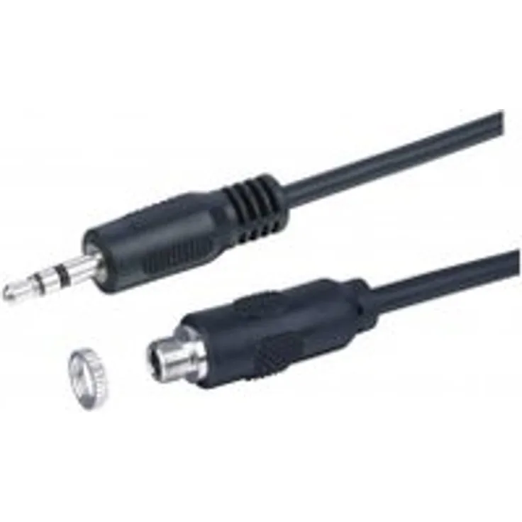 Klinke Audio Verlängerungskabel [1x Klinkenstecker 3.5 mm - 1x Klinkenbuchse 3.5 mm] 0.20 m Schwarz Kash Schwarz
