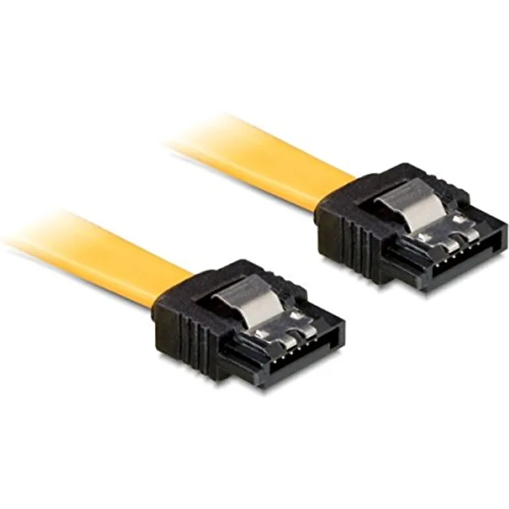 DeLock Kabel SATA 6Gb-s 10cm gelb ge-ge Metall