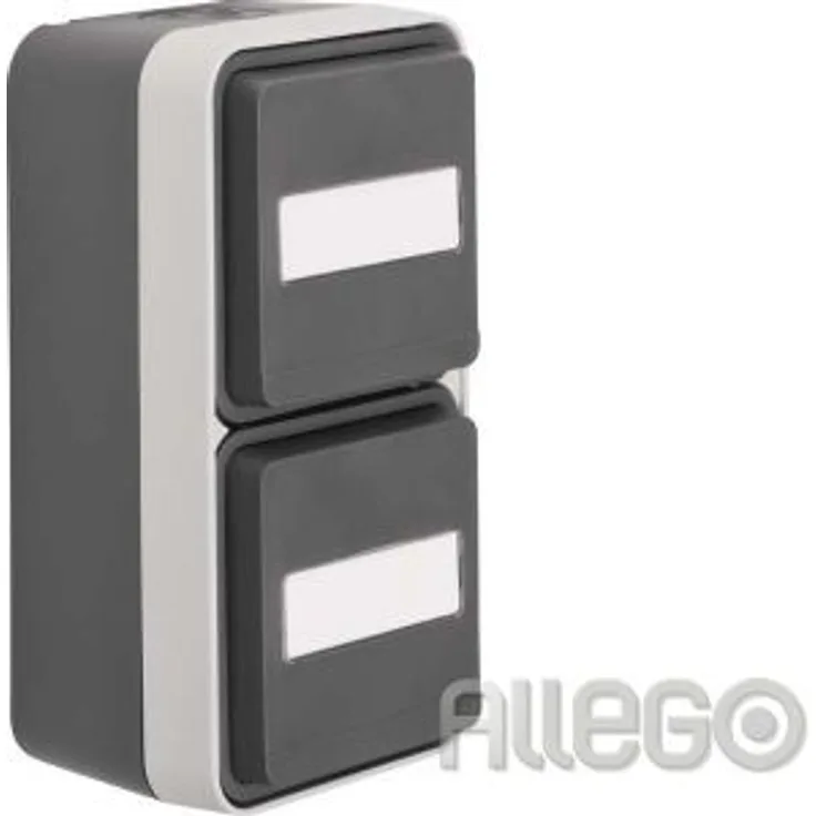 Berker SCHUKO-Steckdose 2fach senkrecht lichtgrau 47703535