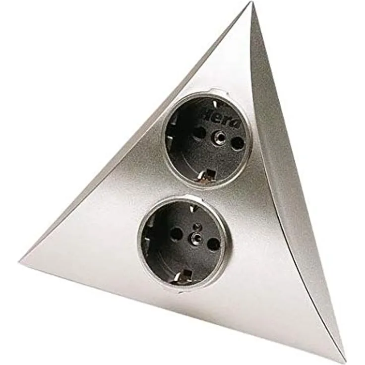 Pyramiden Steckdose 2er Chrom