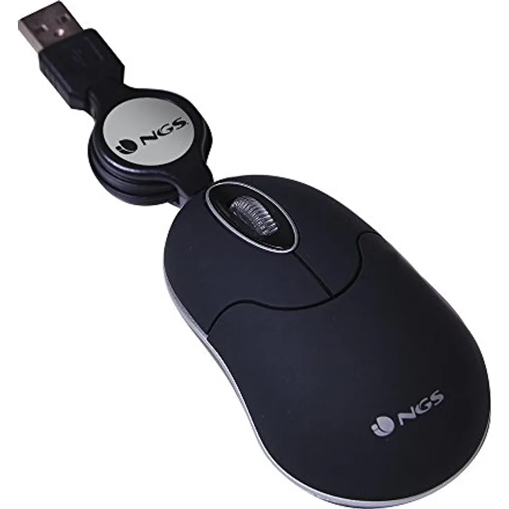 NGS SINBLACK USB Optisch 1000DPI Ambidextrös Schwarz, Grau Maus - Mäuse (USB, Reisen, Gedrückte Tasten, Rad, Optisch, 1000 DPI)