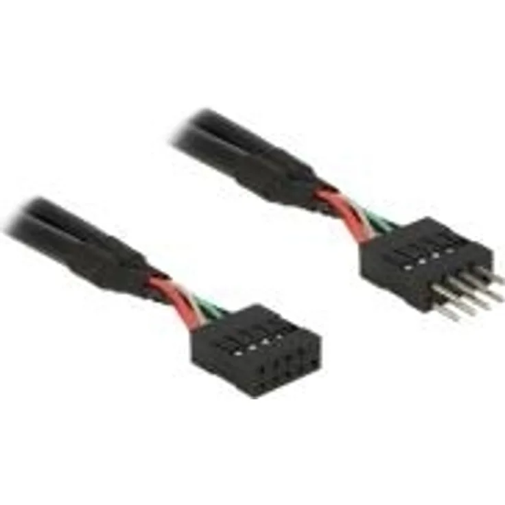 DeLOCK 0.25m 2xUSB2.0 USB Kabel (0.25m, 2.0, Stecker-Buchse, 480Mbps, schwarz)