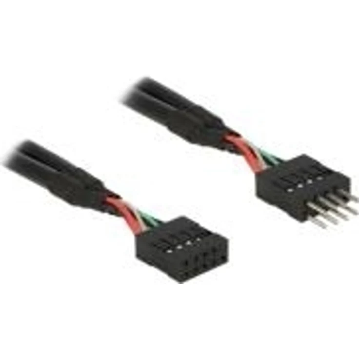 DeLOCK 0.25m 2xUSB2.0 USB Kabel (0.25m, 2.0, Stecker-Buchse, 480Mbps, schwarz) – Bild 1