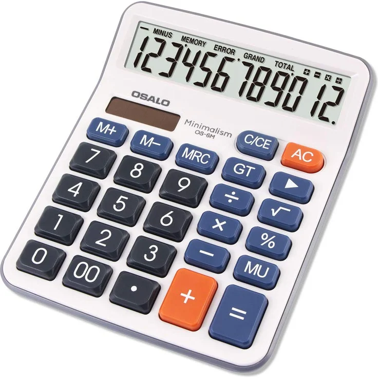 OSALO Taschenrechner, 12-stellig, großes LCD-Display, große Tasten, Büro-Tischrechner Large OS-6M – Bild 1